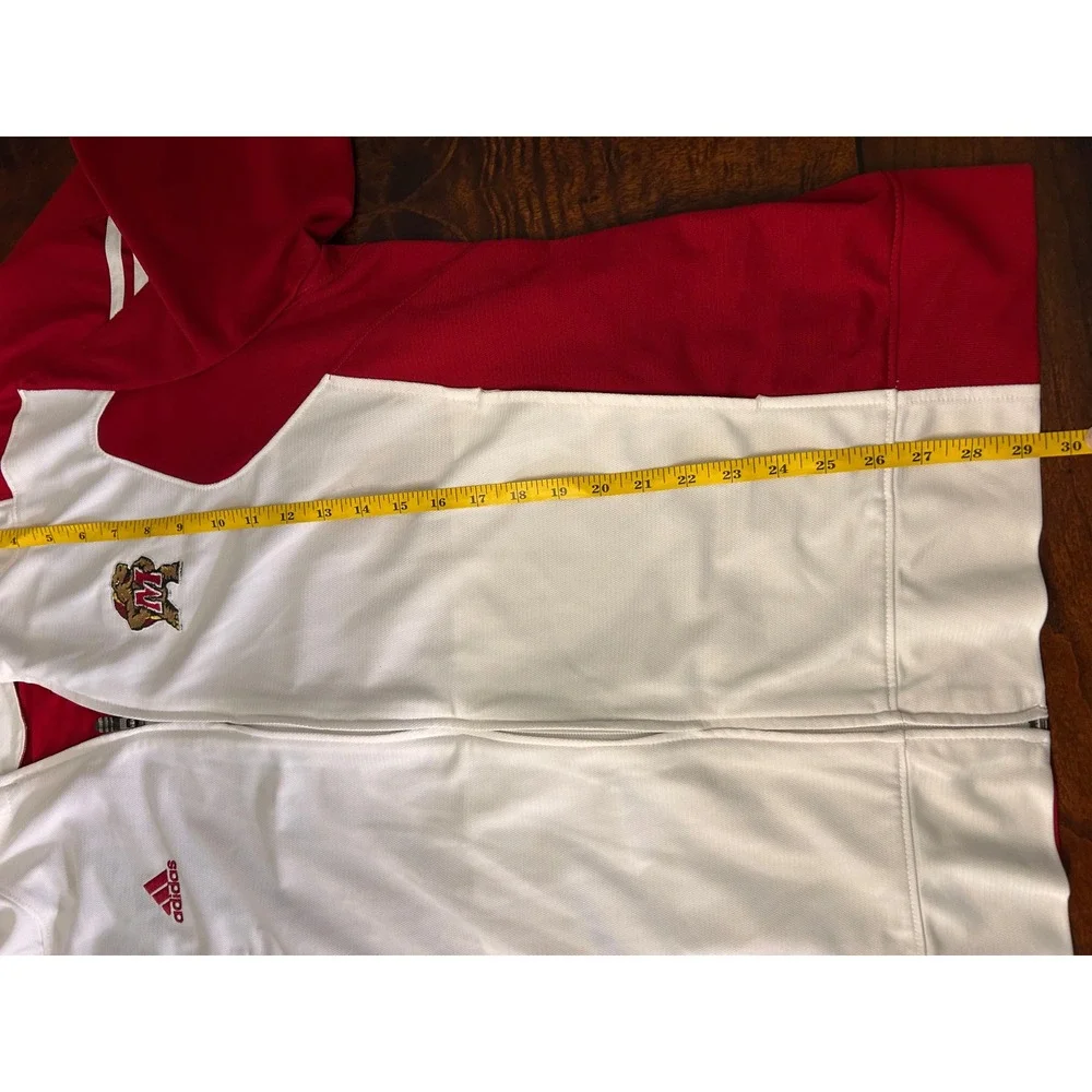 Adidas Men XL Morningside Mustangs Climalite Track Jacket Red White Full Zip